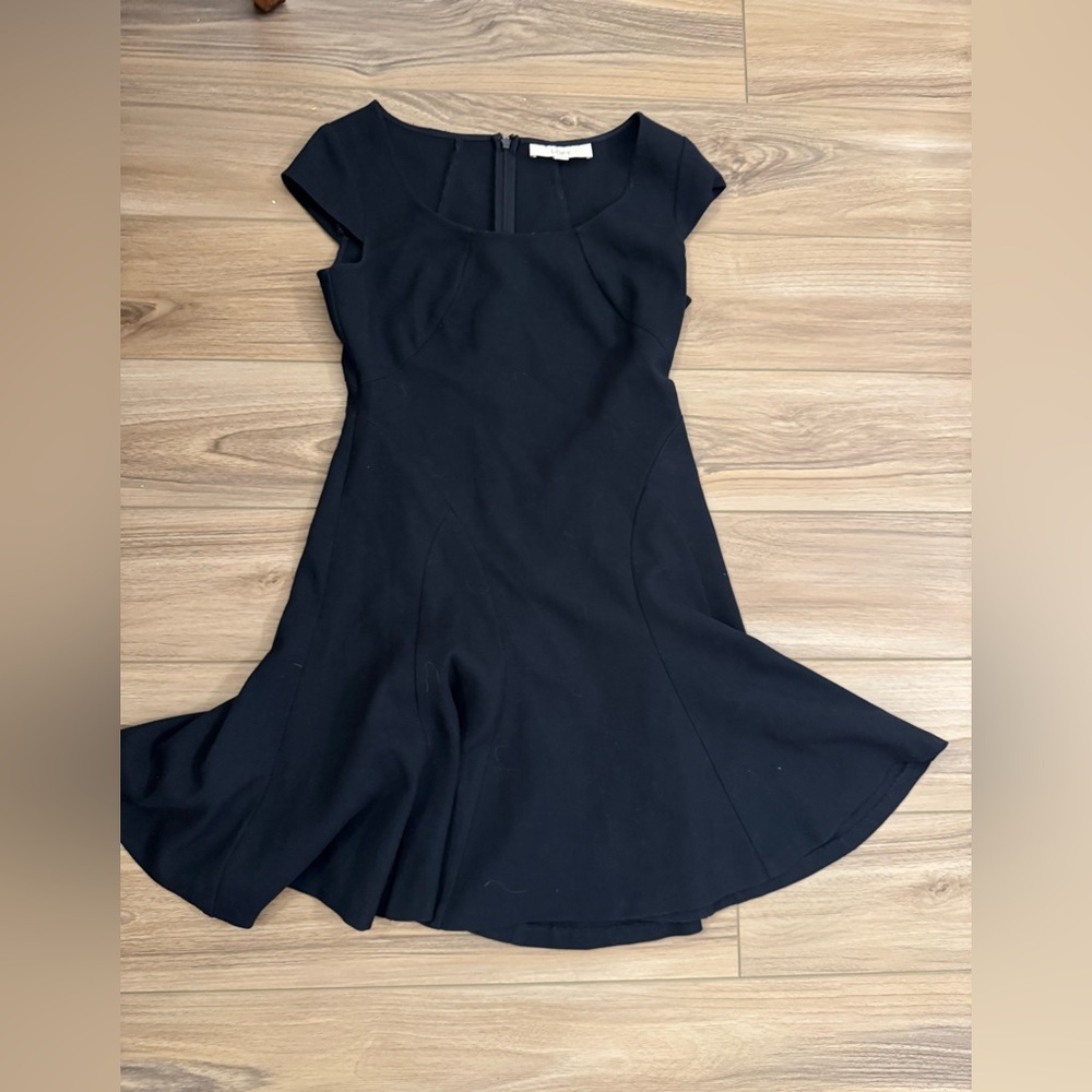 LOFT Black Cap Sleeve Mini Dress